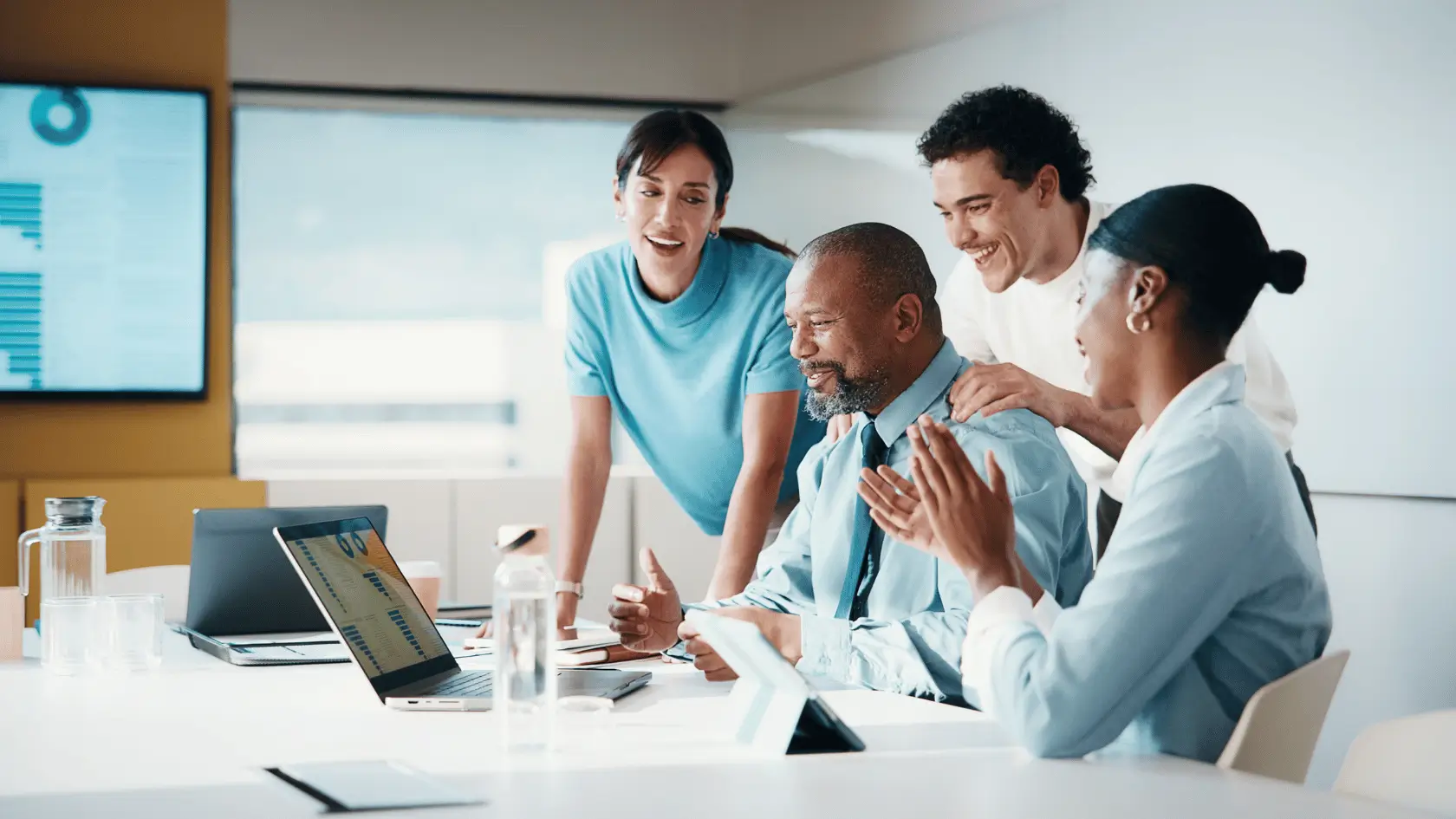 A network of financial professionals collaborating around a conference table